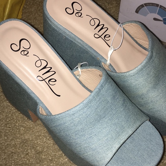 Forever 21 blue high heel wedges - Picture 4 of 8